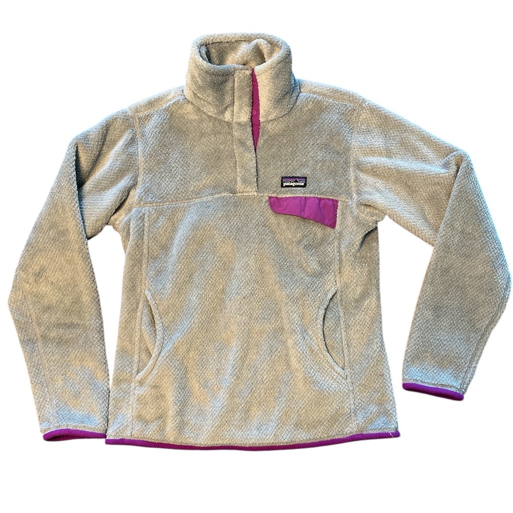 PATAGONIA Gray Fleece Pullover 1/4 Snap Size Small